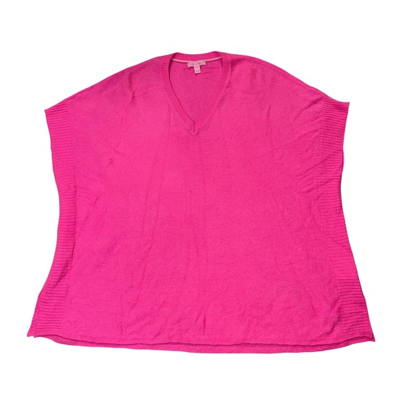 Lilly Pulitzer Sweaters - Lilly Pulitzer 100% Cashmere Hot Pink V-Neck Poncho Sweater Womens XS/S Oversize